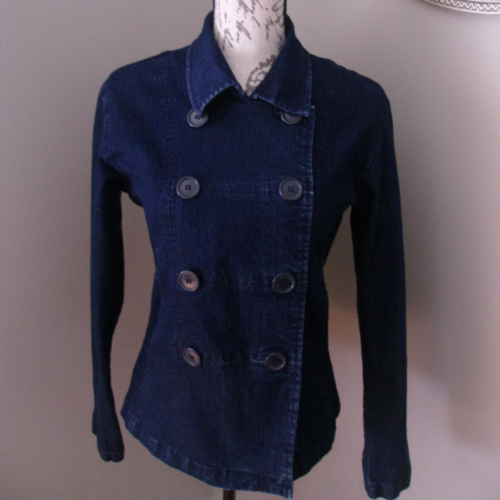 Blue Taboo Denim Peacoat Jacket EUC MEDIUM